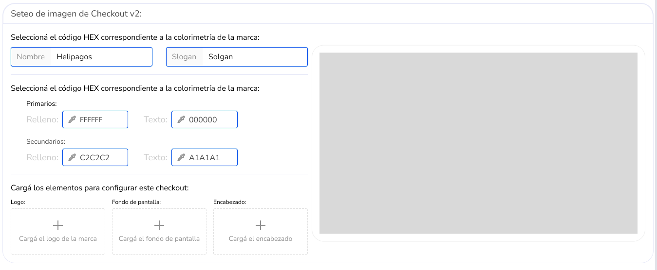 formulario seteo checkout v2